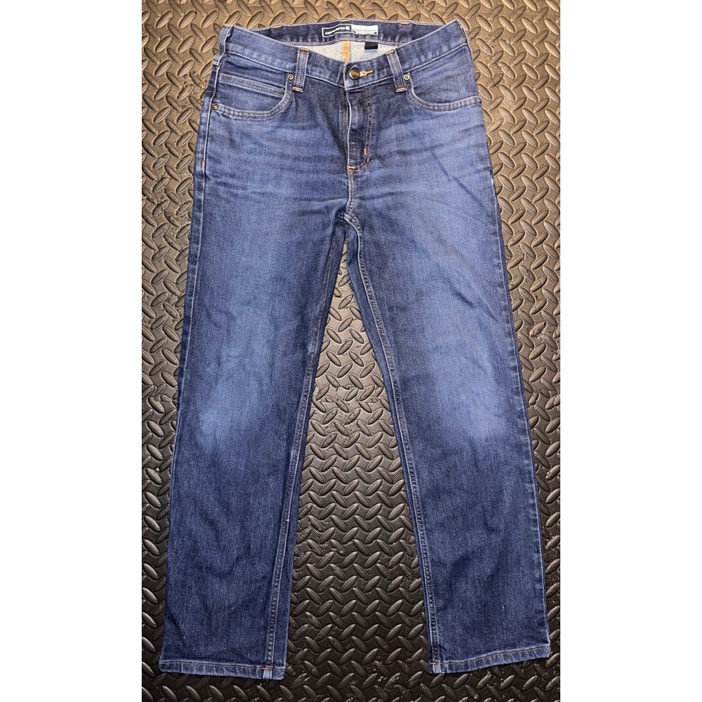 Carhartt Mens Straight Fit Jeans Dark Wash Denim Blue 30x30 Workwear Pants
